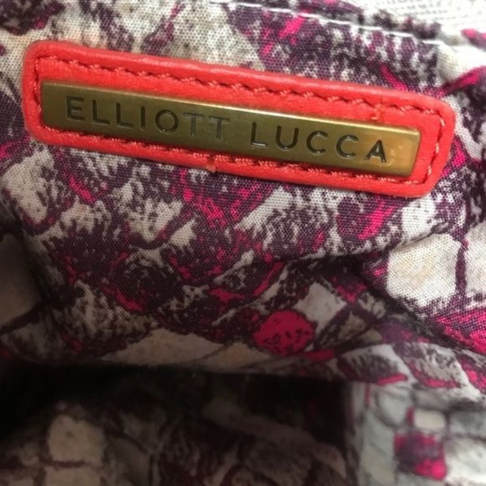 Elliott Lucca Coral Red Leather Boho Shoulder Bag - Picture 5 of 8